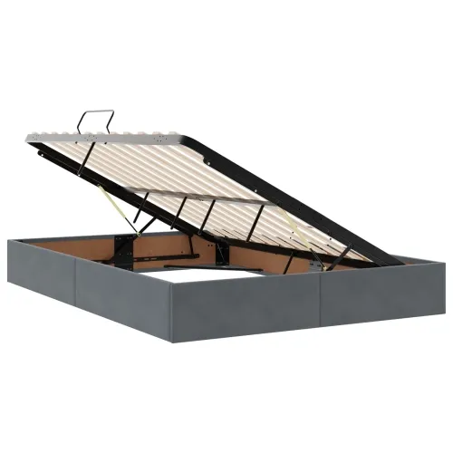 LED krevet za pohranu s madracem Tamnosiva 140 x 190 cm Baršun - Tamnosiva 140 x 190 cm Prošiveno gumbima Cijena