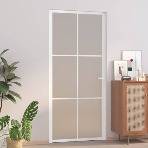 Unutarnja vrata 93 x 201,5 cm Bijela od mat stakla i aluminija - Bijela i mutna 93 x 201.5 cm 1 Rešetke 3 x 2 Cijena
