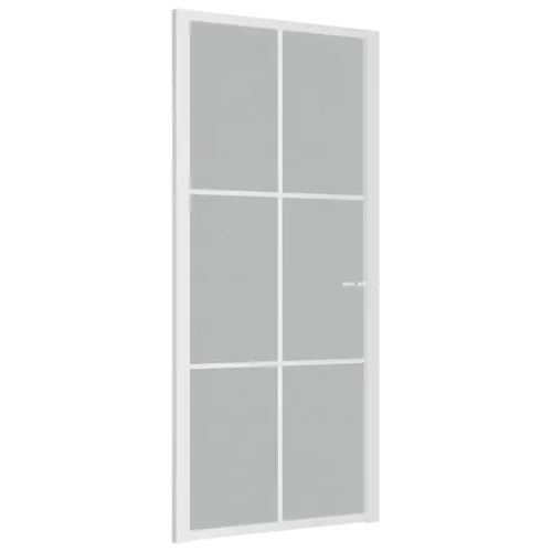 Unutarnja vrata 93 x 201,5 cm Bijela od mat stakla i aluminija - Bijela i mutna 93 x 201,5 cm Rešetke 3 x 2 Cijena