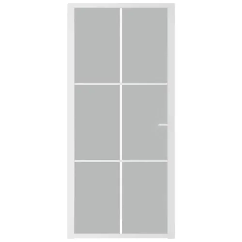 Unutarnja vrata 93 x 201,5 cm Bijela od mat stakla i aluminija - Bijela i mutna 93 x 201,5 cm Rešetke 3 x 2 Cijena