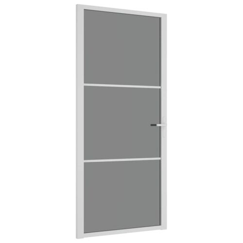 Unutarnja vrata 93 x 201,5 cm Bijela od ESG stakla i aluminija - Bijela i tamnoprozirna 93 x 201.5 cm 1 2 vodoravne šipke Cijena