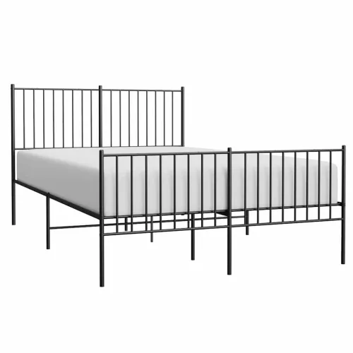 Metalni okvir kreveta uzglavlje i podnožje crni 135x190 cm - Crna 135 x 190 cm s uzglavljem i podnožjem Cijena