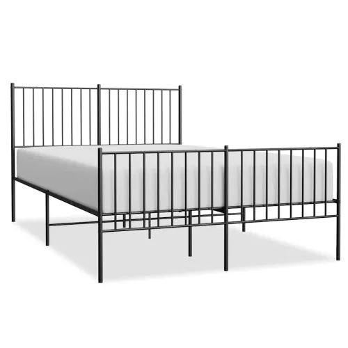 Metalni okvir kreveta uzglavlje i podnožje crni 135x190 cm - Crna 135 x 190 cm s uzglavljem i podnožjem Cijena