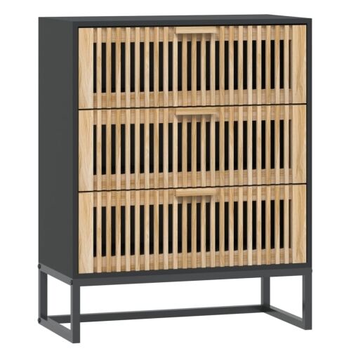 Komoda crna 60 x 30 x 75 cm od konstruiranog drva - Crna 1 1 Crna Cijena