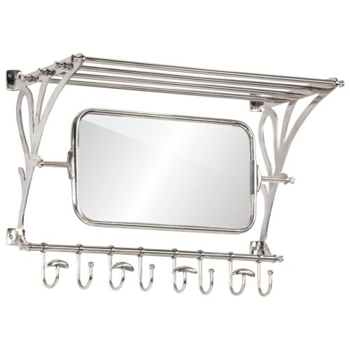 Stalak za prtljagu s vješalicama i zidnim ogledalom aluminijski - 81 x 38 x 60 cm 1 81 x 38 x 60 cm Cijena
