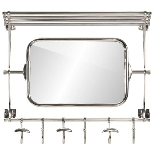 Stalak za prtljagu s vješalicama i zidnim ogledalom aluminijski - 66 x 38 x 61 cm 1 66 x 38 x 61 cm Cijena