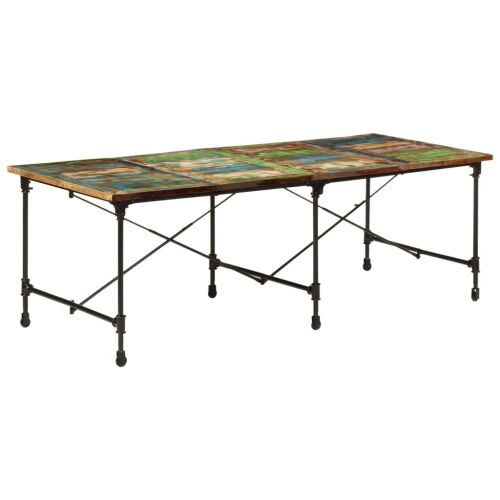 Blagovaonski stol 220 x 90 x 77 cm od masivnog obnovljenog drva - Šareni 220 x 90 x 77 cm 1 Šareni Cijena