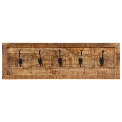 Zidna vješalica za kapute s 5 kuka od masivnog drva manga Cijena