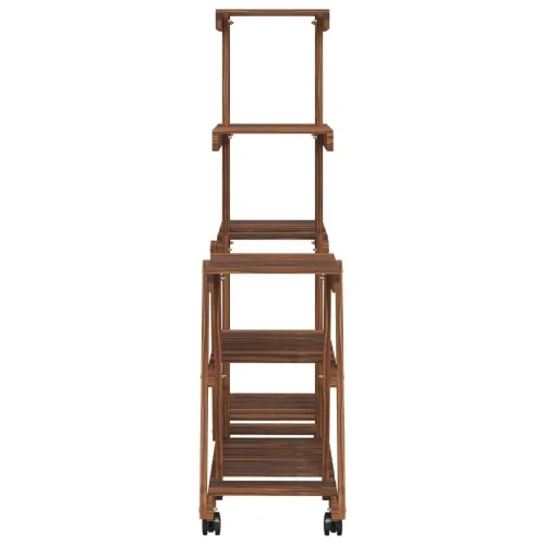 Stalak za cvijeće s kotačima 95x25x101 cm od masivne jelovine - Smeđa 25 x 95 x 101 cm Cijena