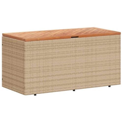 Vrtna kutija za pohranu bež 110x50x54 cm poliratan drvo bagrema - Bež 110 x 50 x 54 cm Bež 110 x 50 x 54 cm Cijena