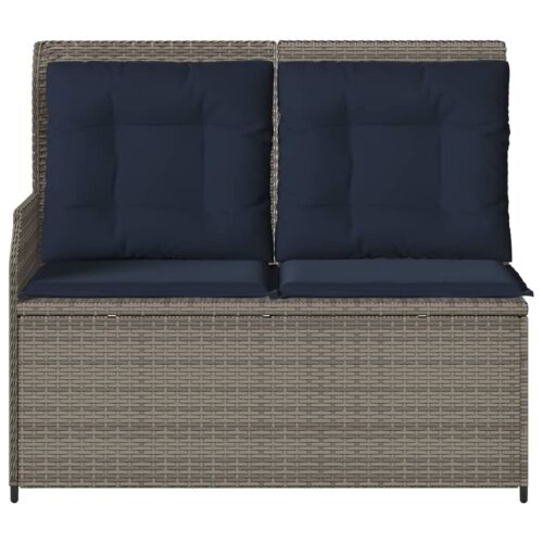 Vrtna klupa s jastucima, siva, poliratan - Siva 1 Kutna sofa (desni naslon za ruku) Siva Cijena