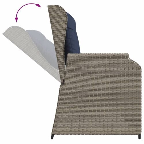 Vrtna klupa s jastucima, siva, poliratan - Siva 1 Kutna sofa (desni naslon za ruku) Siva Cijena