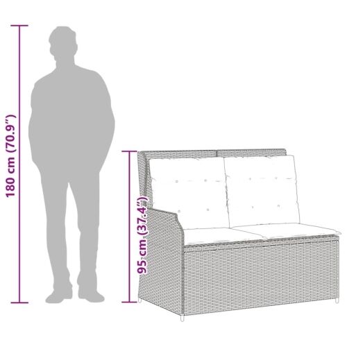 Vrtna klupa s jastucima, siva, poliratan - Siva 1 Kutna sofa (desni naslon za ruku) Siva Cijena
