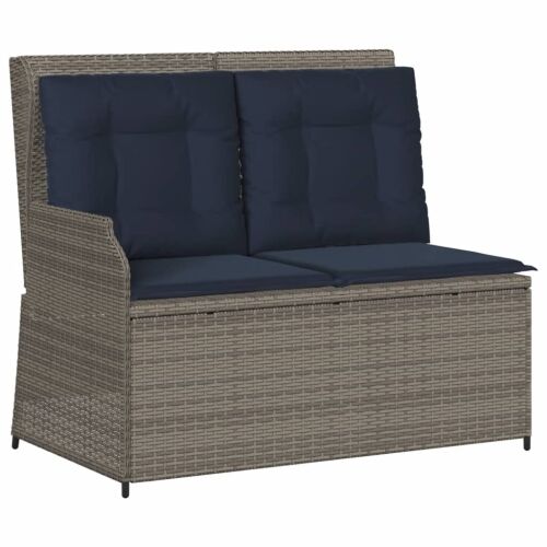 Vrtna klupa s jastucima, siva, poliratan - Siva 1 Kutna sofa (desni naslon za ruku) Siva Cijena