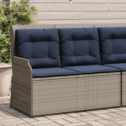 Vrtna klupa s jastucima, siva, poliratan - Siva 1 Kutna sofa (desni naslon za ruku) Siva Cijena