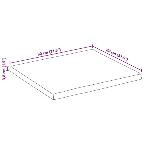 Stolna ploča 80x80x3,8 cm od masivnog drva manga sa živim rubom - Drvo manga (završna obrada od hrastovine) 80 x 80 cm 1 38 mm Cijena