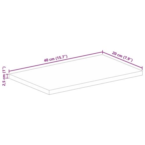 Ploča stola 40x20x2,5 cm Pravokutna Masivna Drvena Akacija - Bagremovo drvo (prirodno) 40 x 20 cm 1 25 mm Cijena