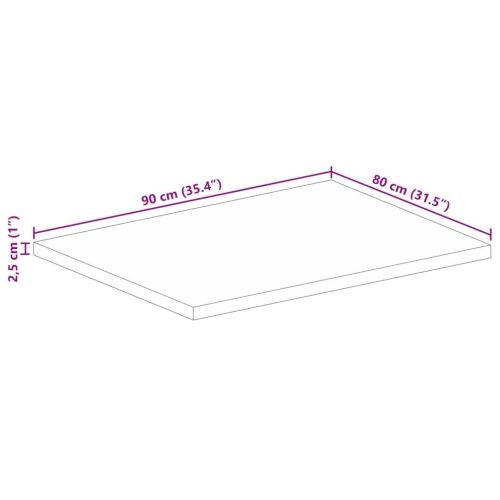 Ploča stola 90x80x2,5 cm Pravokutna Masivno Drvo Mango - Drvo manga (prirodno) 90 x 80 cm 1 25 mm Cijena