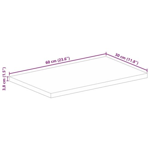 Ploča stola 60x30x3,8 cm Pravokutna Masivno Drvo Mango - Drvo manga (prirodno) 60 x 30 cm 1 38 mm Cijena