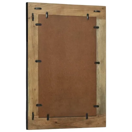 Zidno ogledalo Crna i smeđa 70 x 2 x 70 cm Čvrsto drvo akacije - 70 x 2 x 70 cm Cijena