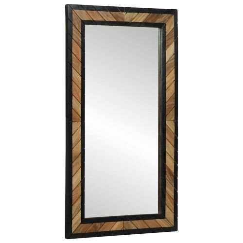 Zidno ogledalo Crna i smeđa 50 x 2 x 90 cm Čvrsto drvo akacije - 90 x 2 x 50 cm Cijena