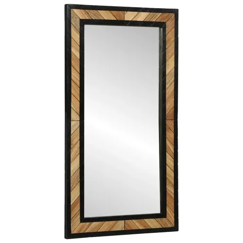 Zidno ogledalo Crna i smeđa 50 x 2 x 90 cm Čvrsto drvo akacije - 90 x 2 x 50 cm Cijena