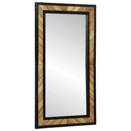 Zidno ogledalo Crna i smeđa 50 x 2 x 90 cm Čvrsto drvo akacije - 90 x 2 x 50 cm Cijena