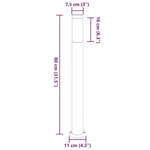 Stupić za svjetlo 80 cm od nehrđajućeg čelika IP44 Cijena