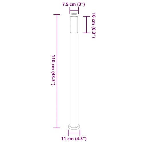 Stupić za svjetlo 110 cm od nehrđajućeg čelika IP44 Cijena