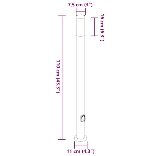 Stupić s utičnicom 110 cm od nehrđajućeg čelika IP44 Cijena