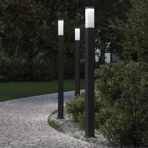 Stupić za zidne lampe 3 kom 110 cm crne IP44 Cijena