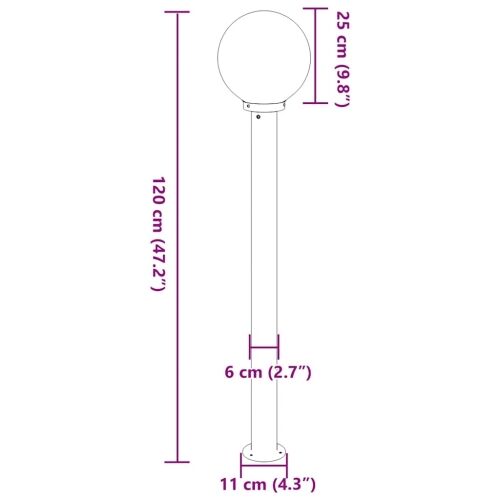 Stupić za svjetlo 120 cm od nehrđajućeg čelika IP44 Cijena