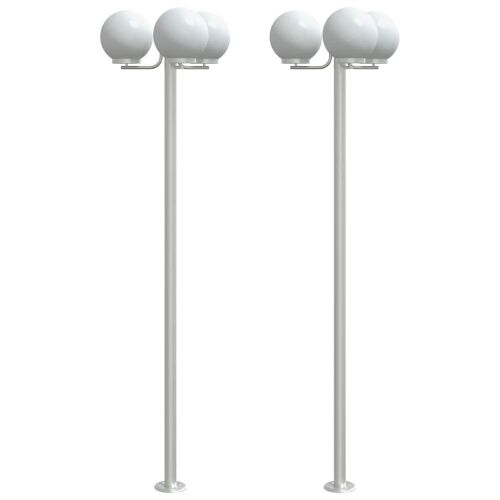 Vanjske podne lampe 2 kom. srebrne 215 cm nehrđajući čelik - 2 1 2 Cijena