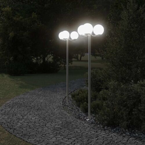 Vanjske podne lampe 2 kom. srebrne 215 cm nehrđajući čelik - 2 1 2 Cijena