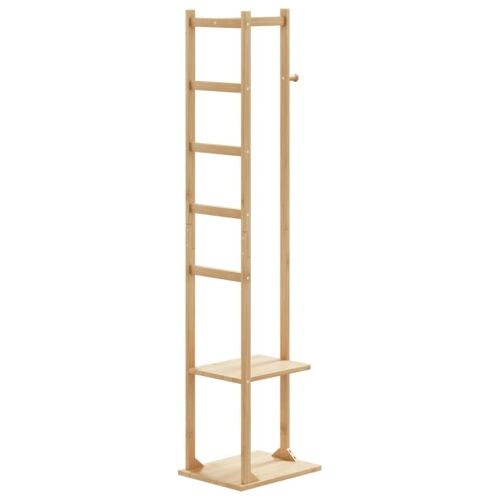 Vješalica za kapute s kukama i policama 38,5x30x156 cm bambus Cijena