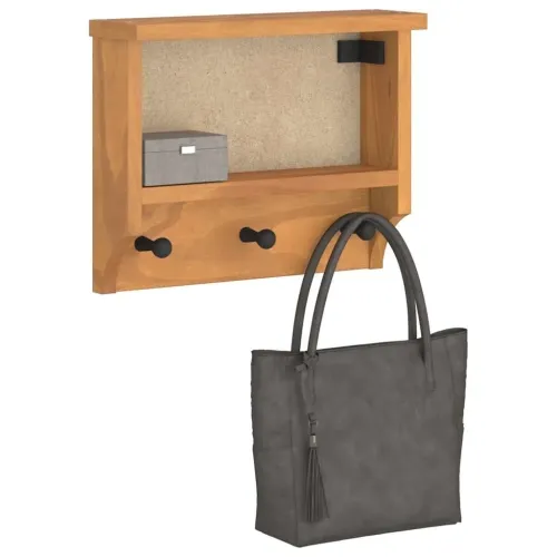 Zidna vješalica za kapute SANDNES 45x12x35 cm Masivno drvo bor - Završna obrada od bagrema Cijena