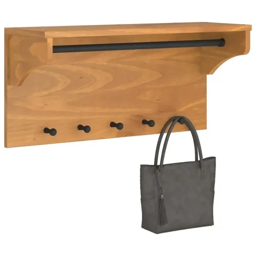 Zidna vješalica za kapute SANDNES 87x30x42 cm Masivno drvo bor - Završna obrada od bagrema Cijena