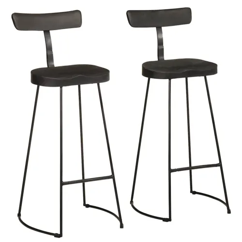 Barske stolice 2 kom. Crne 49x43x103 cm Masivno drvo boje manga - Crna 49 x 43 x 103 cm masivno drvo manga Cijena