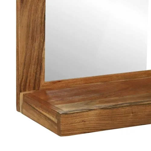 Zrcalo za kupaonicu Smeđa 50 x 22 x 70 cm Čvrsto drvo akacije - Drvo bagrema Cijena