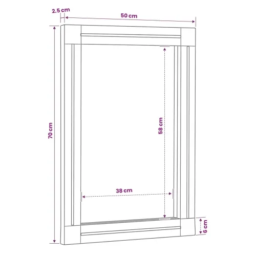 Ogledalo Smeđa i crna 70 x 50 x 3 cm Stakl Cijena