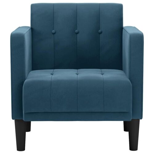 Sofa s naslonima za ruke plava 53 cm baršunasta - Plava 1 Plava Cijena