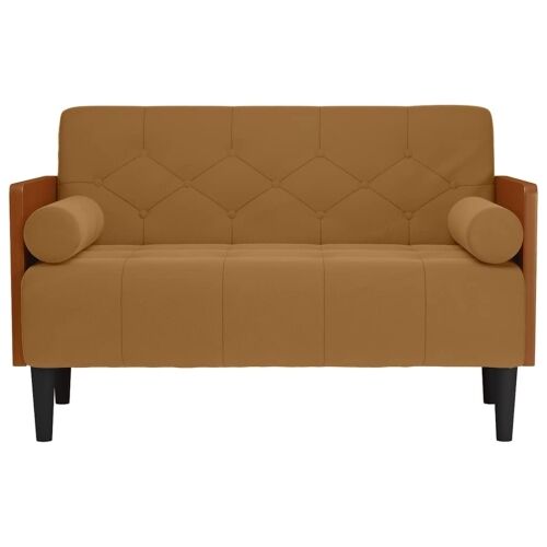 Dvosjed s jastucima, smeđi, 110 cm, baršun - Smeđa 1 Smeđa Cijena