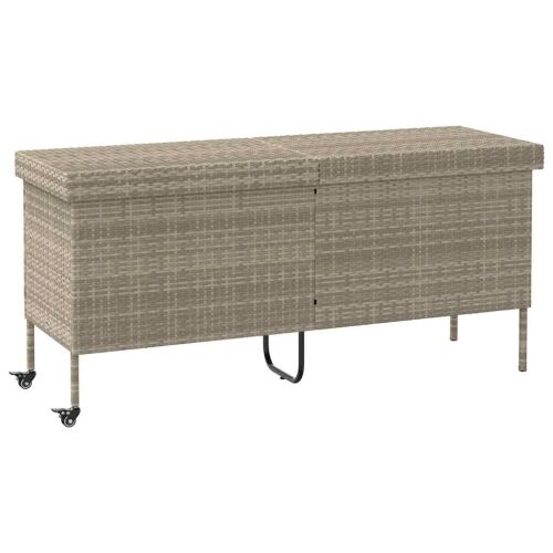 Vrtna kutija za pohranu s kotačima svijetlosiva 160x55x75 cm poli ratan - Svjetlosiva 160 x 55 x 75 cm Svjetlosiva 160 x 55 x 75 Cijena