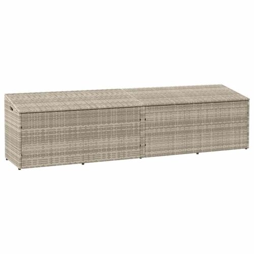 Vrtna kutija za pohranu svijetlosiva 220x50x58 cm poli ratan - Svjetlosiva 220 x 50 x 58 cm Svjetlosiva 220 x 50 x 58 cm Cijena