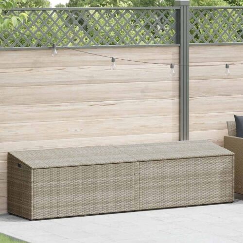 Vrtna kutija za pohranu svijetlosiva 220x50x58 cm poli ratan - Svjetlosiva 220 x 50 x 58 cm Svjetlosiva 220 x 50 x 58 cm Cijena