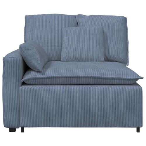 Modularni kauč s naslonom za ruke i jastucima plavi 100 cm - Plava Kutna sofa Plava Kutna sofa Cijena
