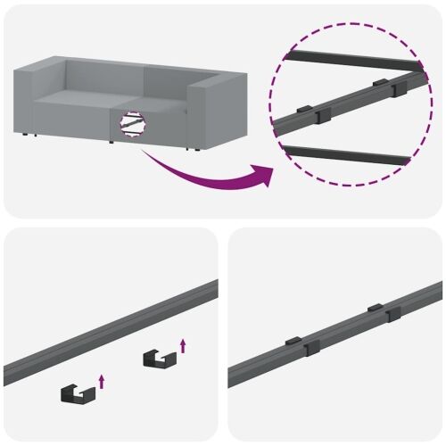 Modularni Sofa Centralni Modul s Jastucima Crni 100 cm - Crna Središnja sofa Crna Središnja sofa Cijena