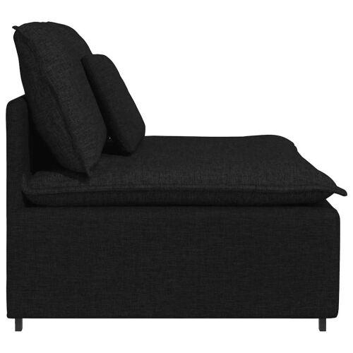 Modularni Sofa Centralni Modul s Jastucima Crni 100 cm - Crna Središnja sofa Crna Središnja sofa Cijena