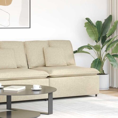 Modularni Sofa Centralni Modul s Jastucima Krem 100 cm - Krema Središnja sofa Krema Središnja sofa Cijena
