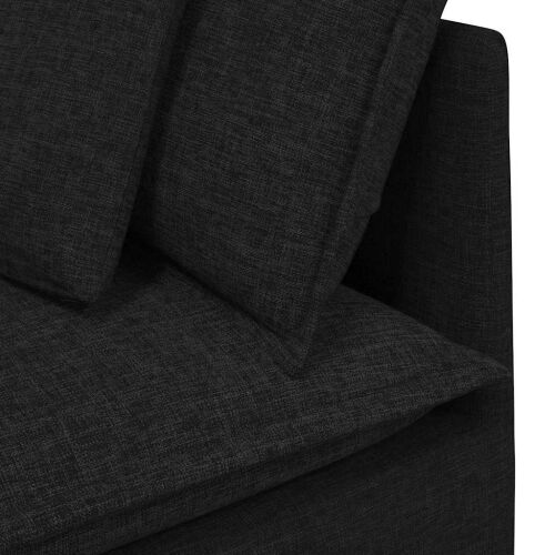Modularna Kutna Sofa s Jastucima Crna 100 cm - Crna kutna sofa Crna kutna sofa Cijena